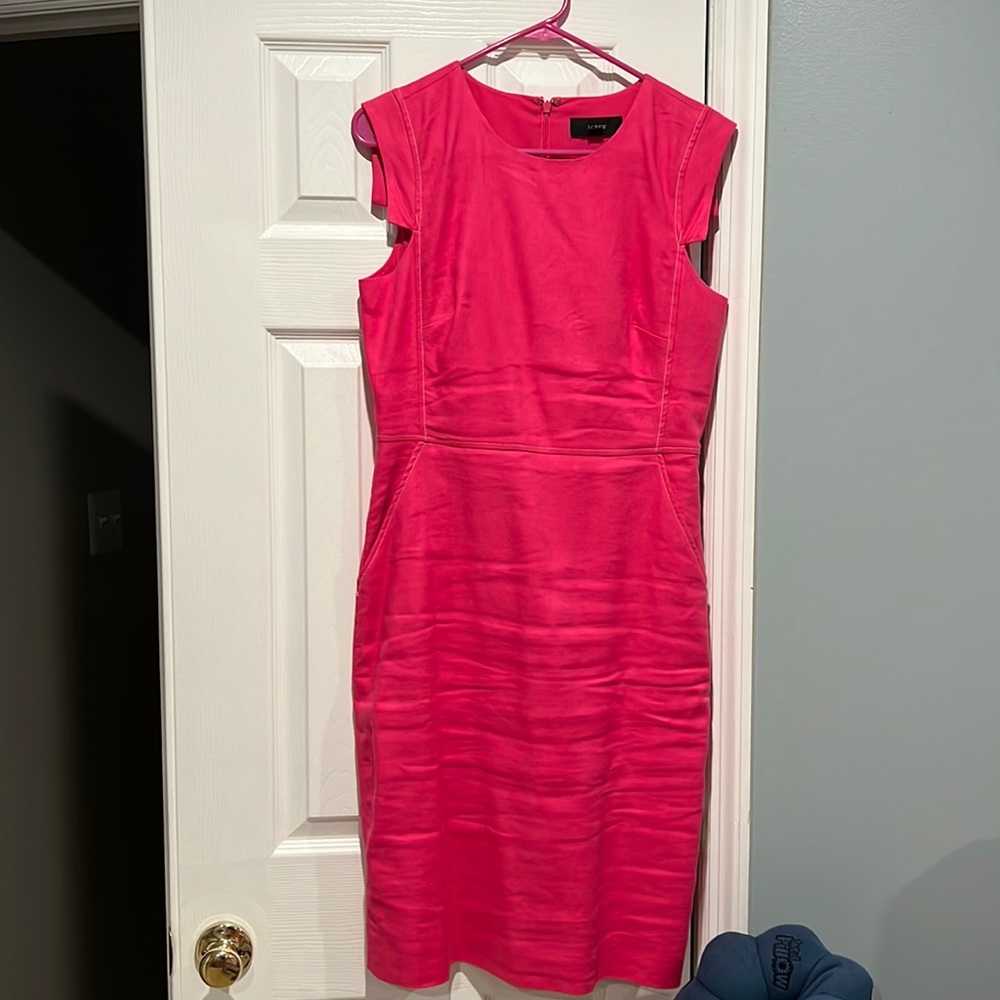 JCREW Suit Dress Size 8 Cap Sleeve Soft Fuchsia